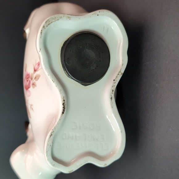 Vintage Rosie the Cow Ceramic White/Pink Floral Coin Bank. - Picture 6 of 9